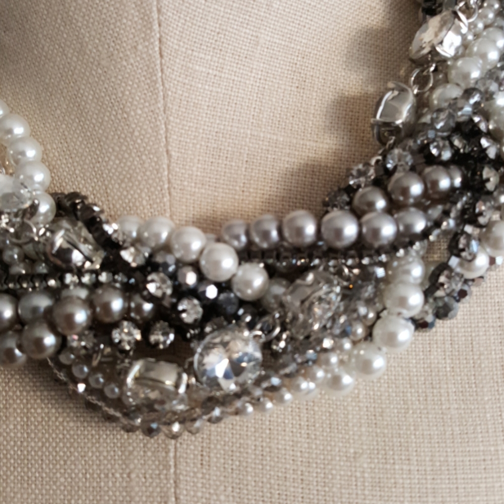 Chico's Twisted Pearl and Silver Necklace - Picture 2 of 8